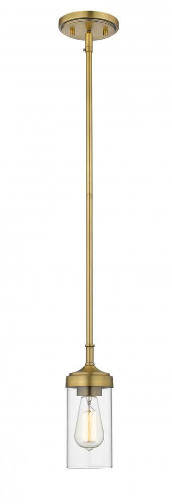 Z-Lite Calliope 1 Light Pendant in Foundry Brass Finish Model: 617MP-FB