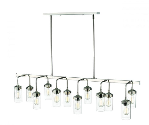 Z-Lite Calliope 12 Light Linear Chandelier in Polished Nickel Finish Model: 617-12L-PN