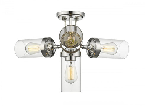 Z-Lite Calliope 4 Light Semi Flush Mount in Polished Nickel Finish Model: 617SF-PN