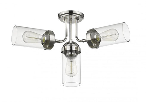 Z-Lite Calliope 4 Light Semi Flush Mount in Polished Nickel Finish Model: 617SF-PN