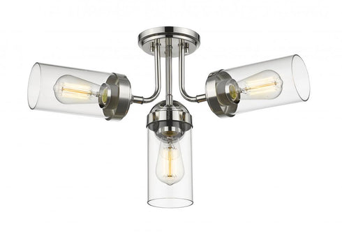 Z-Lite Calliope 4 Light Semi Flush Mount in Polished Nickel Finish Model: 617SF-PN