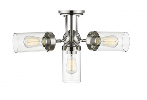 Z-Lite Calliope 4 Light Semi Flush Mount in Polished Nickel Finish Model: 617SF-PN