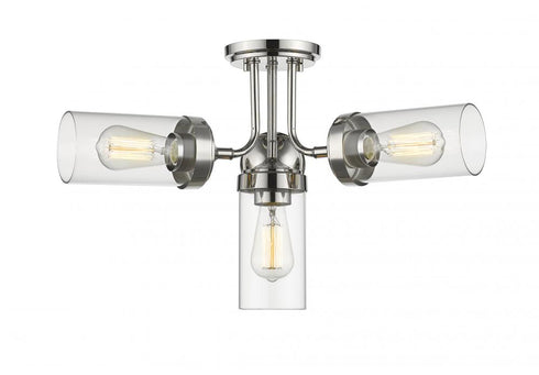 Z-Lite Calliope 4 Light Semi Flush Mount in Polished Nickel Finish Model: 617SF-PN