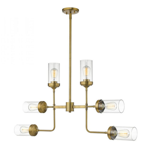 Z-Lite Calliope 6 Light Chandelier in Foundry Brass Finish Model: 617-6FB