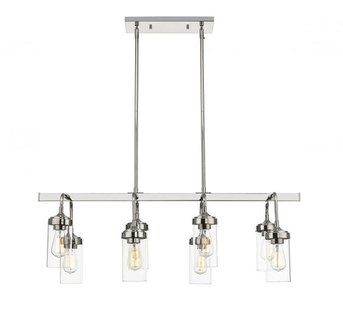 Z-Lite Calliope 8 Light Linear Chandelier in Polished Nickel Finish Model: 617-8L-PN