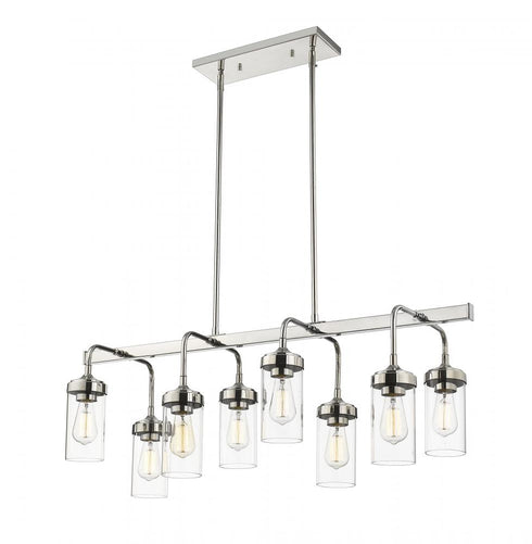 Z-Lite Calliope 8 Light Linear Chandelier in Polished Nickel Finish Model: 617-8L-PN