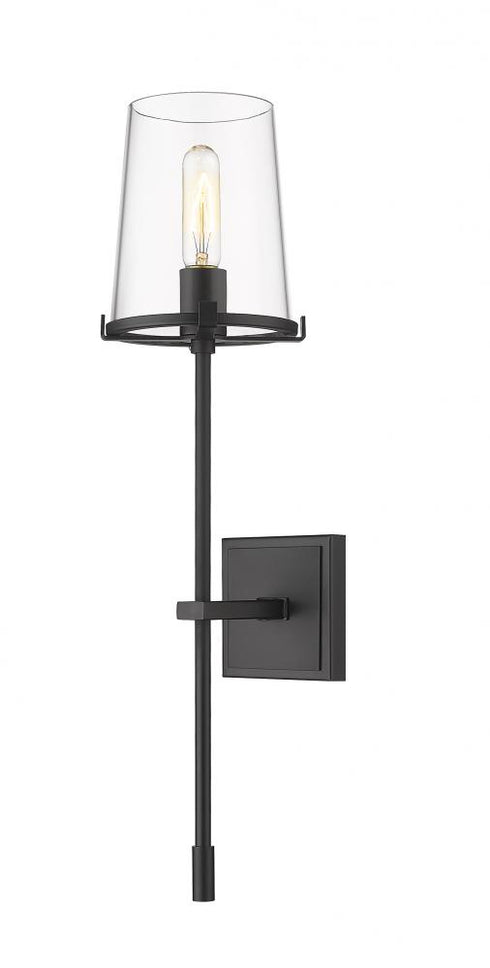 Z-Lite Callista 1 Light Wall Sconce in Matte Black Finish Model: 3032-1S-MB