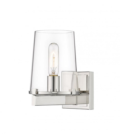 Z-Lite Callista 1 Light Wall Sconce in Matte Black Finish Model: 3032-1V-MB
