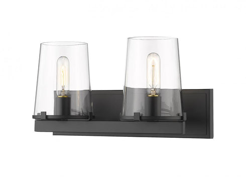 Z-Lite Callista 2 Light Vanity in Matte Black Finish Model: 3032-2V-MB