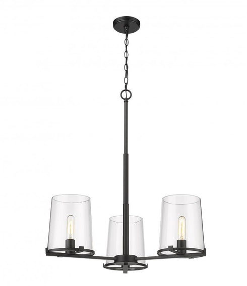 Z-Lite Callista 3 Light Chandelier in Matte Black Finish Model: 3032-3MB