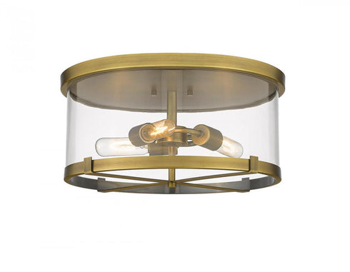 Z-Lite Callista 3 Light Flush Mount in Matte Black Finish Model: 3032F-MB