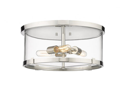 Z-Lite Callista 3 Light Flush Mount in Matte Black Finish Model: 3032F-MB