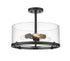 Z-Lite Callista 3 Light Semi Flush Mount in Matte Black Finish Model: 3032SF-MB