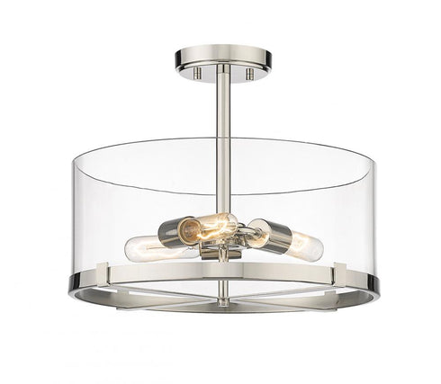 Z-Lite Callista 3 Light Semi Flush Mount in Matte Black Finish Model: 3032SF-MB