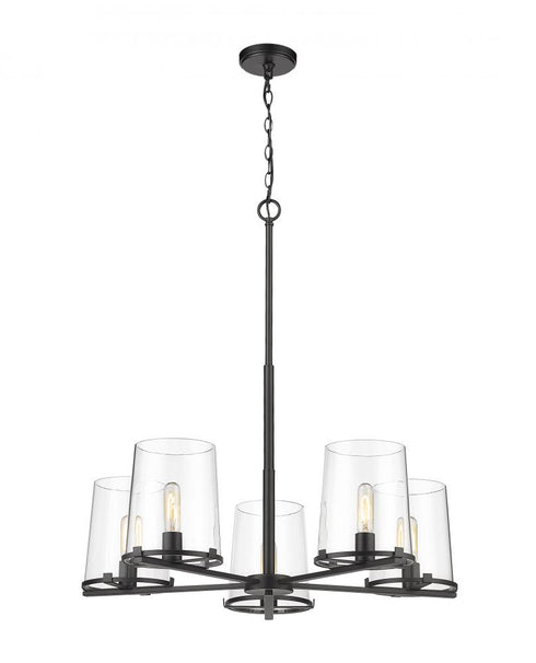 Z-Lite Callista 5 Light Chandelier in Matte Black Finish Model: 3032-5MB