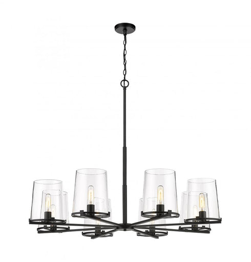 Z-Lite Callista 8 Light Chandelier in Matte Black Finish Model: 3032-8MB