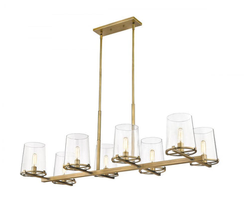 Z-Lite Callista 8 Light Linear Chandelier in Matte Black Finish Model: 3032-8L-MB