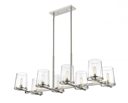 Z-Lite Callista 8 Light Linear Chandelier in Matte Black Finish Model: 3032-8L-MB