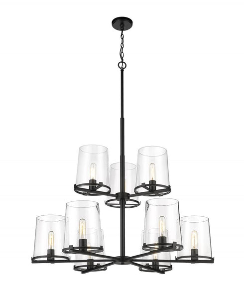 Z-Lite Callista 9 Light Chandelier in Matte Black Finish Model: 3032-9MB
