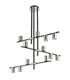 Z-Lite Calumet 12 Light Chandelier in Matte Black + Polished Nickel Finish Model: 814-12MB-PN
