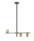 Z-Lite Calumet 3 Light Linear Chandelier in Matte Black + Olde Brass Finish Model: 814-3L-MB-OBR