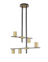 Z-Lite Calumet 5 Light Chandelier in Matte Black + Olde Brass Finish Model: 814-5MB-OBR