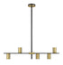 Z-Lite Calumet 5 Light Linear Chandelier in Matte Black + Olde Brass Finish Model: 814-5L-MB-OBR