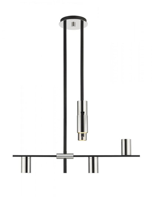 Z-Lite Calumet 6 Light Chandelier in Matte Black + Polished Nickel Finish Model: 814-6MB-PN