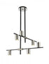 Z-Lite Calumet 6 Light Chandelier in Matte Black + Polished Nickel Finish Model: 814-6MB-PN