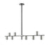 Z-Lite Calumet 8 Light Linear Chandelier in Matte Black + Olde Brass Finish Model: 814-8L-MB-OBR