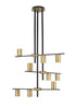 Z-Lite Calumet 9 Light Chandelier in Matte Black + Olde Brass Finish Model: 814-9MB-OBR