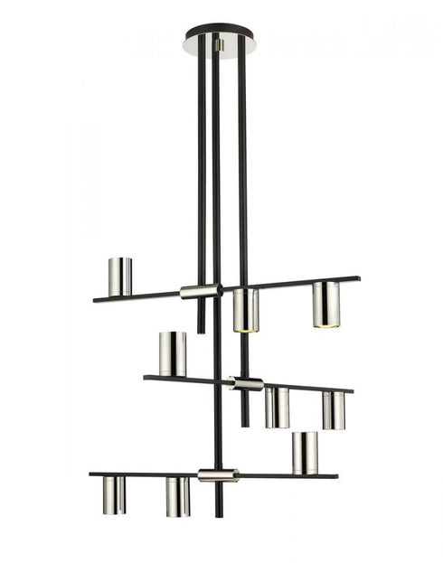 Z-Lite Calumet 9 Light Chandelier in Matte Black + Olde Brass Finish Model: 814-9MB-OBR
