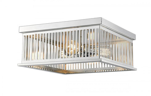 Z-Lite Camellia 3 Light Flush Mount in Brushed Nickel Finish Model: 333F3BN