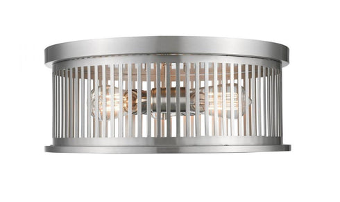 Z-Lite Camellia 3 Light Flush Mount in Brushed Nickel Finish Model: 334F3BN