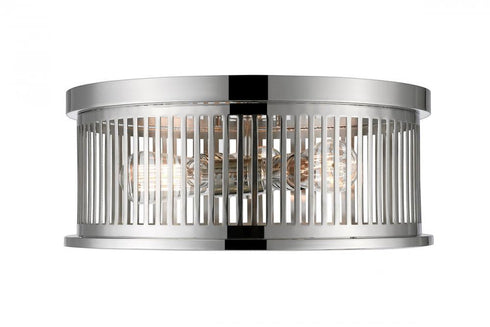 Z-Lite Camellia 3 Light Flush Mount in Brushed Nickel Finish Model: 334F3BN