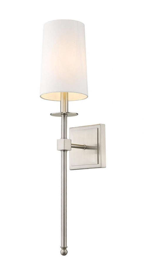 Z-Lite Camila 1 Light Wall Sconce in Brushed Nickel Finish Model: 811-1S-BN