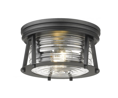 Z-Lite Cape Harbor 2 Light Flush Mount in Brushed Nickel Finish Model: 491F2-BN