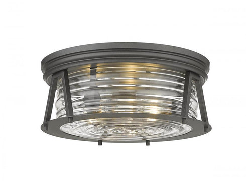 Z-Lite Cape Harbor 3 Light Flush Mount in Brushed Nickel Finish Model: 491F3-BN