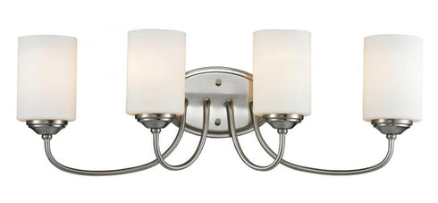 Z-Lite Cardinal 4 Light Vanity in Brushed Nickel Finish Model: 434-4V-BN