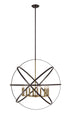 Z-Lite Cavallo 10 Light Chandelier in Hammered Black + Chrome Finish Model: 463-36HBK-CH