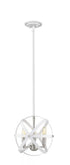Z-Lite Cavallo 3 Light Chandelier in Hammered White + Brushed Nickel Finish Model: 463-12HWH-BN