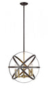 Z-Lite Cavallo 5 Light Pendant in Hammered Black + Chrome Finish Model: 463-18HBK-CH