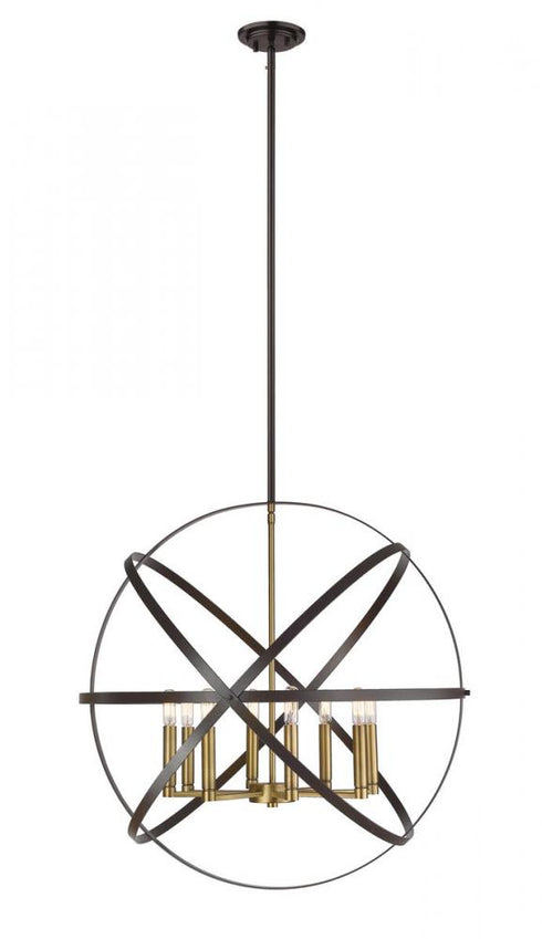 Z-Lite Cavallo 8 Light Chandelier in Hammered Bronze + Olde Brass Finish Model: 463-30HBRZ-OBR