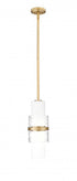 Z-Lite Cayden 1 Light Pendant in Brushed Nickel Finish Model: 1946P-ROD-BN