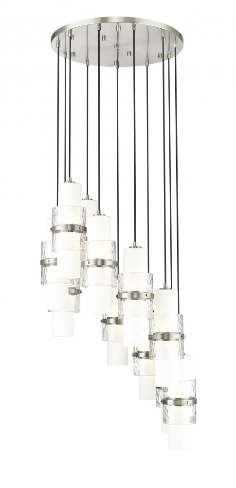Z-Lite Cayden 11 Light Chandelier in Brushed Nickel Finish Model: 1946P-11R-BN