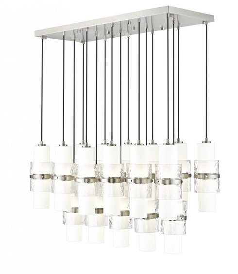 Z-Lite Cayden 17 Light Linear Chandelier in Brushed Nickel Finish Model: 1946P-17L-BN