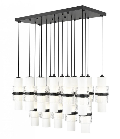 Z-Lite Cayden 17 Light Linear Chandelier in Brushed Nickel Finish Model: 1946P-17L-BN