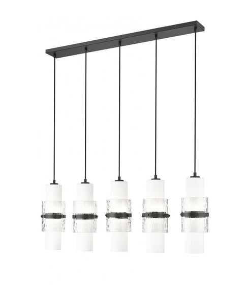 Z-Lite Cayden 5 Light Linear Chandelier in Brushed Nickel Finish Model: 1946P-5L-BN