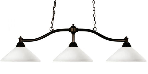 Z-Lite Chance 3 Light Billiard in Bronze Finish Model: 147BRZ-AGM14