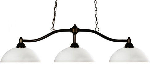 Z-Lite Chance 3 Light Billiard in Bronze Finish Model: 147BRZ-DMO14